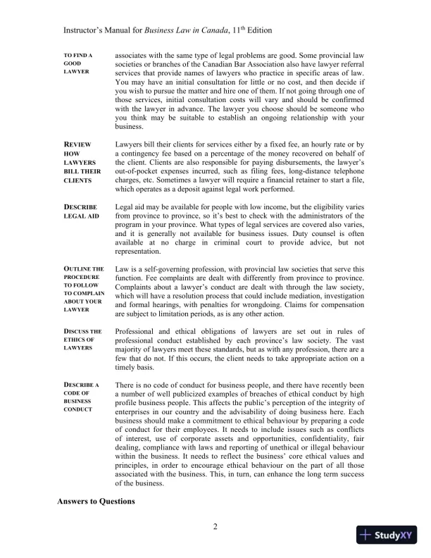 Solution Manual For Business Law in Canada, 11th Canadian Edition - Page 5 preview image