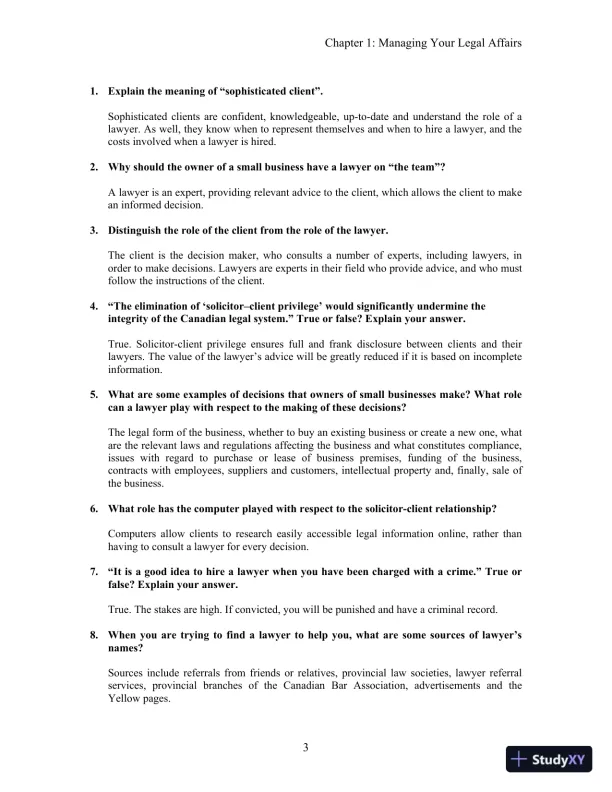 Solution Manual For Business Law in Canada, 11th Canadian Edition - Page 6 preview image
