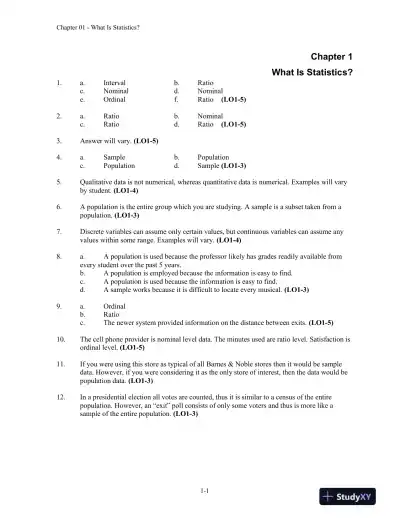 Statistical Techniques in Business and Economics, 17th Edition Solution Manual - Page 1 preview image
