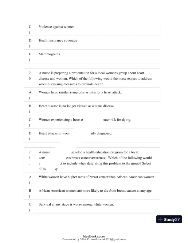 Test Bank for Maternity and Pediatric Nursing, 4th Edition (Chapters 1-51) - Page 10 preview image