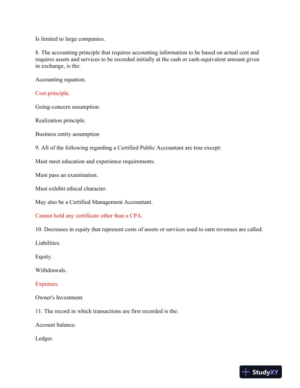Acct 211 Fundamentals of Financial Accounting: Key Concepts and Principles - Page 4 preview image