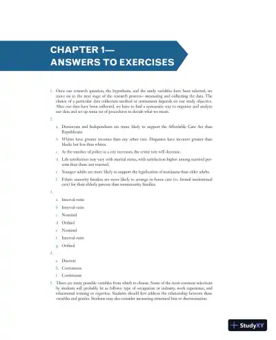 Social Statistics for a Diverse Society Eighth Edition Solution Manual - Page 1 preview image