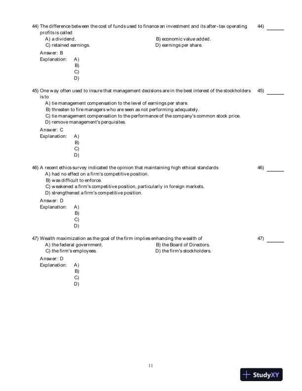 Principles Of Corporate Finance, Second Canadian Edition Test Bank - Page 12 preview image