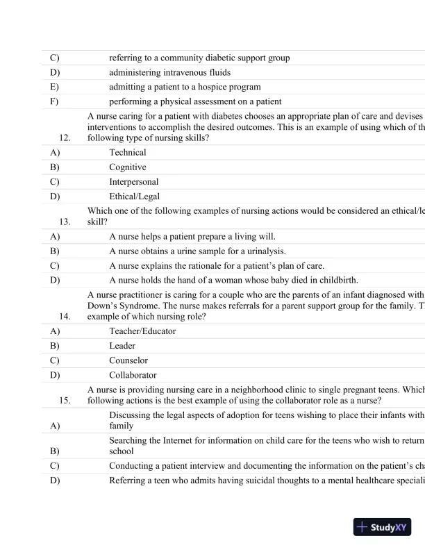 Test Bank For Fundamentals Of Nursing: The Art And Science Of Nursing Care Seventh, North American Edition Edition - Page 4 preview image