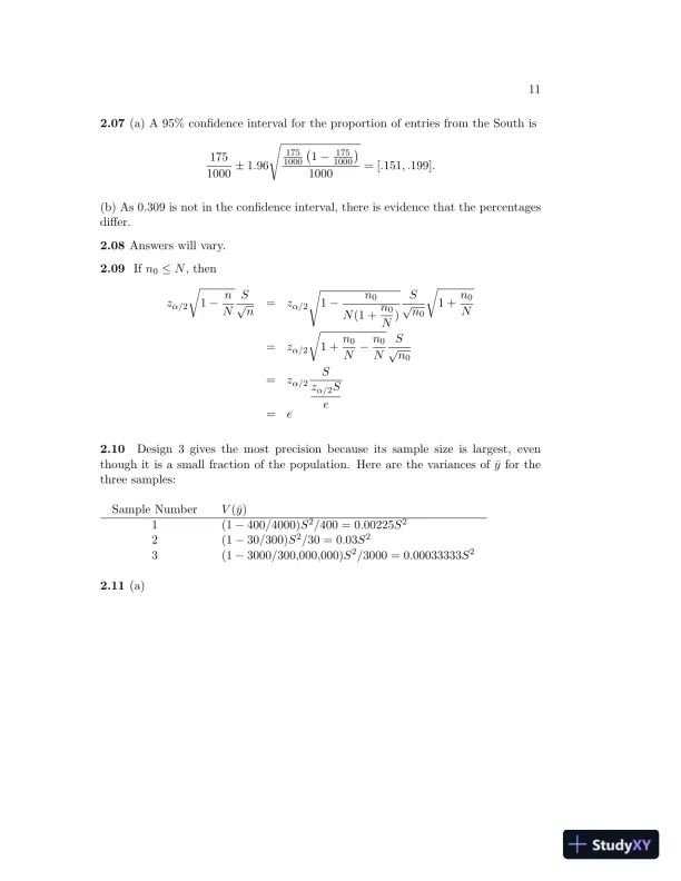 Sampling: Design and Analysis, 2nd Edition Solution Manual - Page 12 preview image