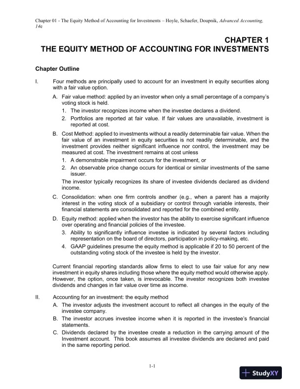Solution Manual For Advanced Accounting, 14th Edition - Page 1 preview image