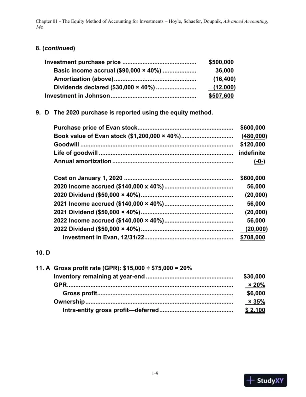 Solution Manual For Advanced Accounting, 14th Edition - Page 10 preview image