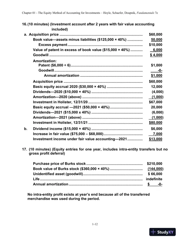 Solution Manual For Advanced Accounting, 14th Edition - Page 13 preview image