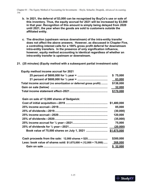 Solution Manual For Advanced Accounting, 14th Edition - Page 16 preview image