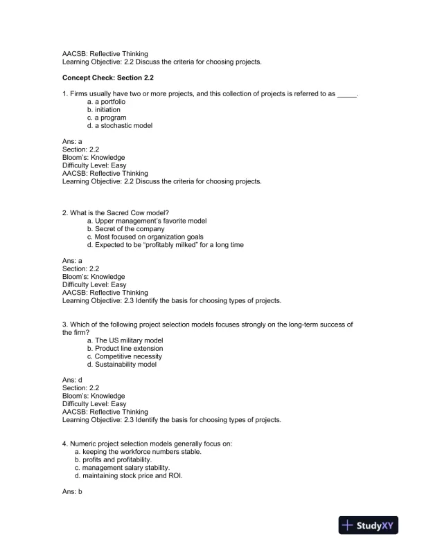 Solution Manual For Project Management: A Managerial Approach, 8th Edition - Page 9 preview image