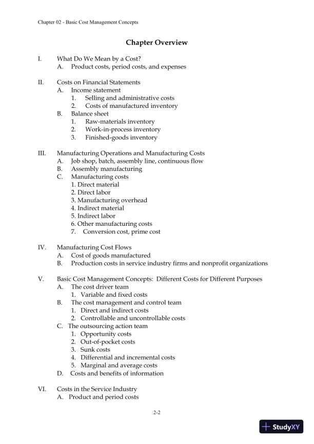 Solution Manual For Managerial Accounting: Creating Value in a Dynamic Business Environment, 10th Edition - Page 13 preview image
