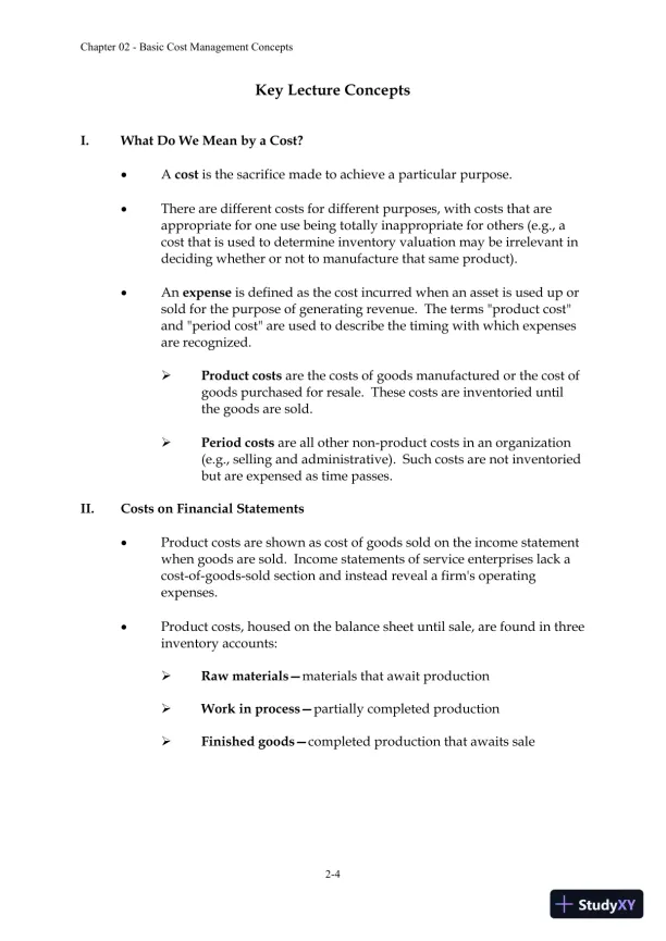 Solution Manual For Managerial Accounting: Creating Value in a Dynamic Business Environment, 10th Edition - Page 15 preview image