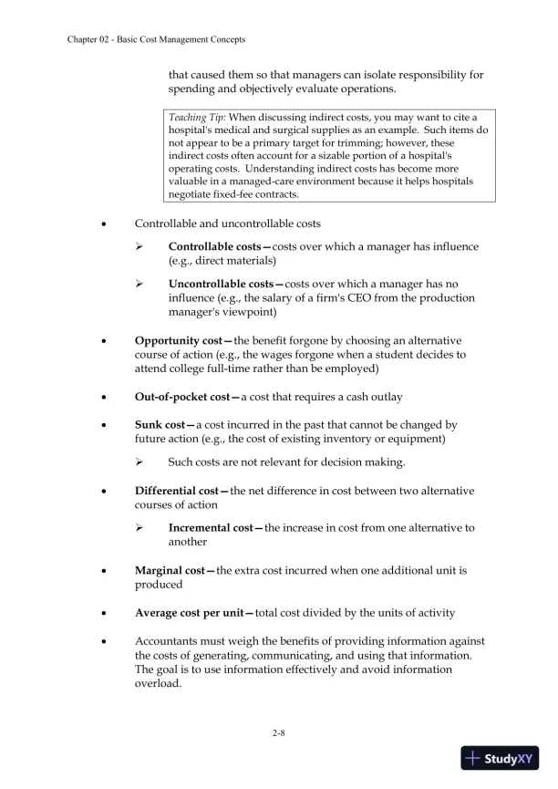 Solution Manual For Managerial Accounting: Creating Value in a Dynamic Business Environment, 10th Edition - Page 19 preview image
