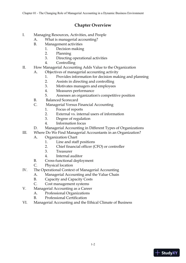 Solution Manual For Managerial Accounting: Creating Value in a Dynamic Business Environment, 10th Edition - Page 4 preview image