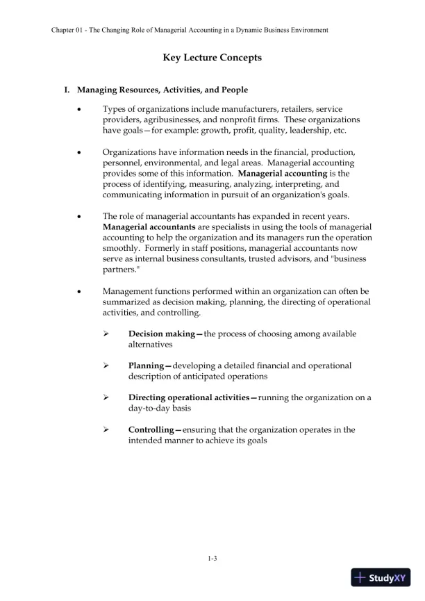 Solution Manual For Managerial Accounting: Creating Value in a Dynamic Business Environment, 10th Edition - Page 5 preview image