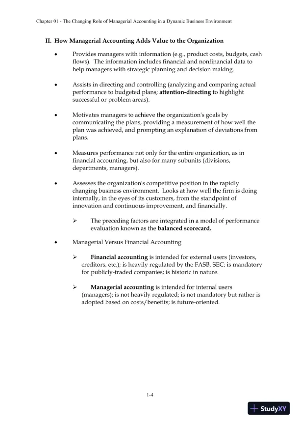 Solution Manual For Managerial Accounting: Creating Value in a Dynamic Business Environment, 10th Edition - Page 6 preview image
