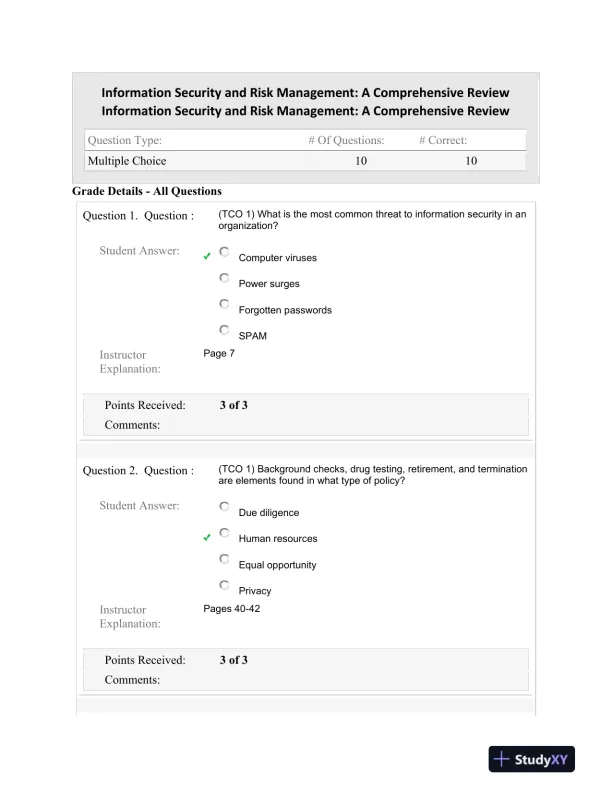 Information Security and Risk Management: A Comprehensive Review - Page 1 preview image