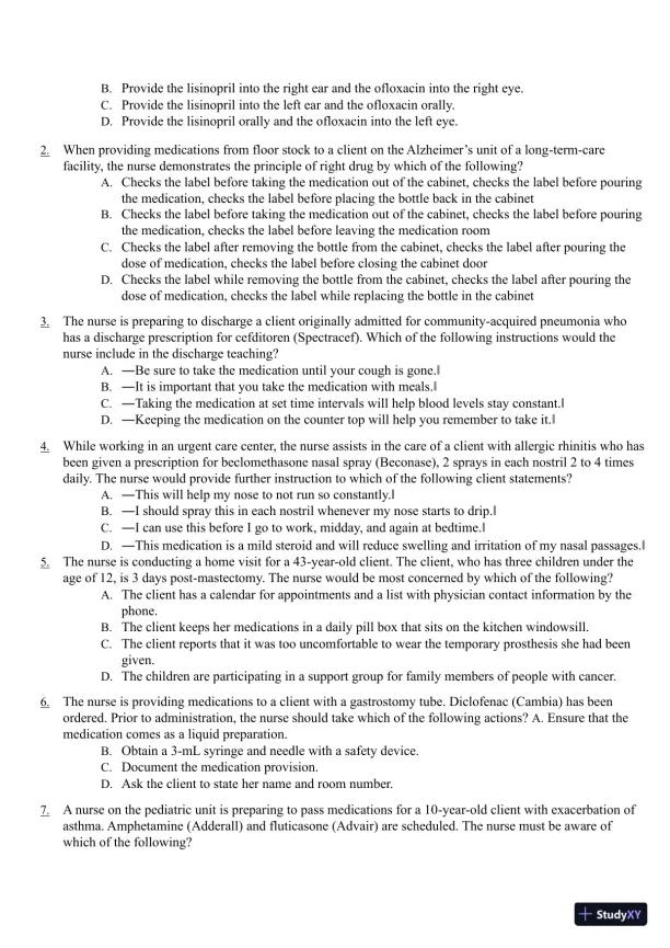 Test Bank for Pharmacology Clear and Simple A Guide to Drug Classifications and Dosage Calculations, 4th Edition (Chapters 1-20) - Page 11 preview image