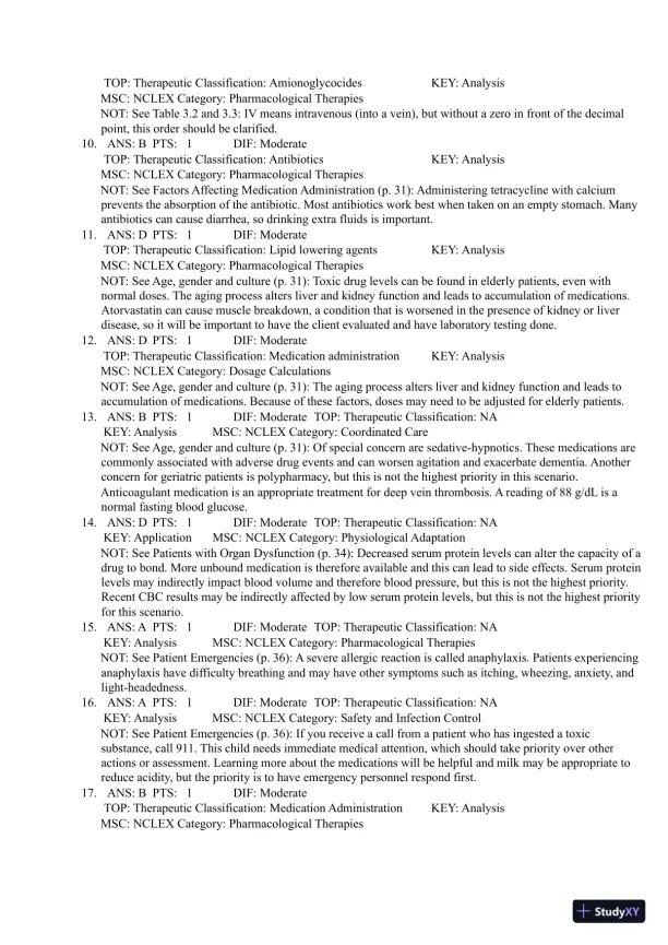 Test Bank for Pharmacology Clear and Simple A Guide to Drug Classifications and Dosage Calculations, 4th Edition (Chapters 1-20) - Page 18 preview image