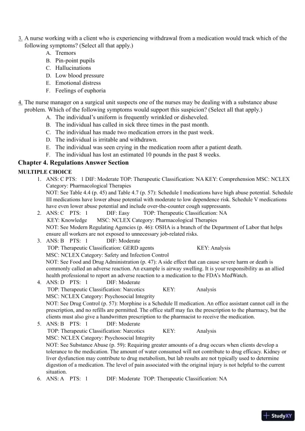 Test Bank for Pharmacology Clear and Simple A Guide to Drug Classifications and Dosage Calculations, 4th Edition (Chapters 1-20) - Page 22 preview image