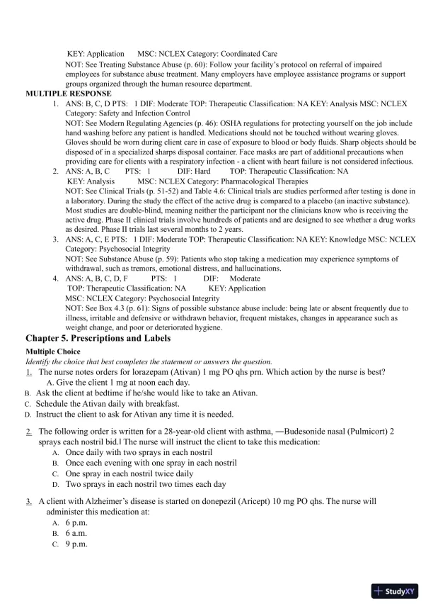 Test Bank for Pharmacology Clear and Simple A Guide to Drug Classifications and Dosage Calculations, 4th Edition (Chapters 1-20) - Page 23 preview image