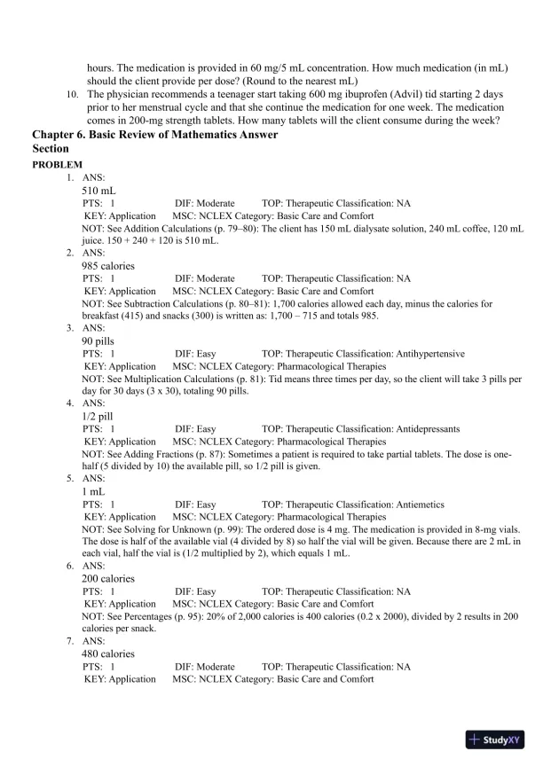 Test Bank for Pharmacology Clear and Simple A Guide to Drug Classifications and Dosage Calculations, 4th Edition (Chapters 1-20) - Page 27 preview image