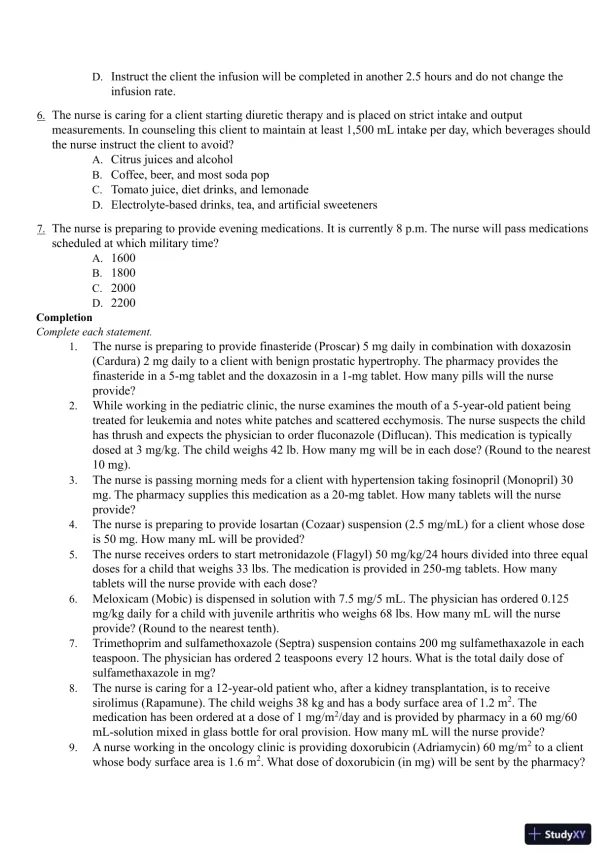 Test Bank for Pharmacology Clear and Simple A Guide to Drug Classifications and Dosage Calculations, 4th Edition (Chapters 1-20) - Page 31 preview image