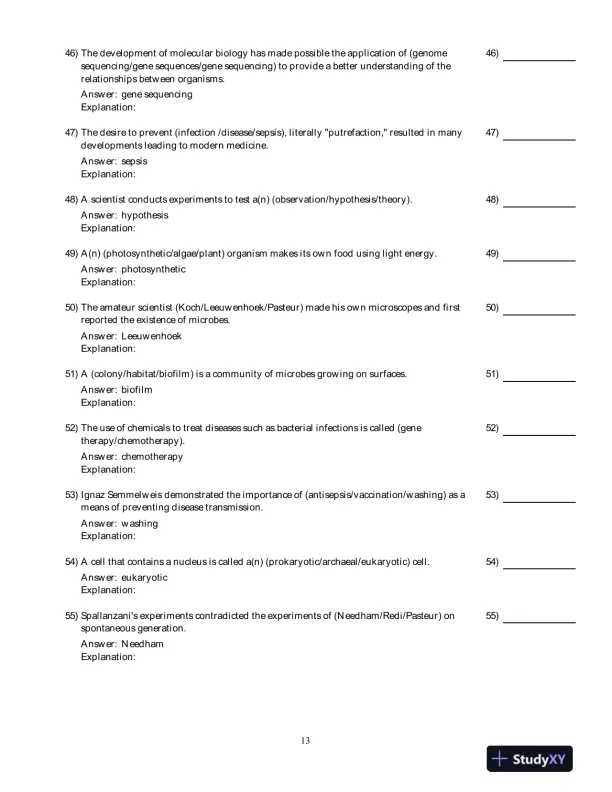 Microbiology With Diseases By Taxonomy, 4th Edition Test Bank - Page 14 preview image