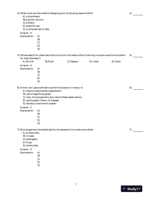 Microbiology With Diseases By Taxonomy, 4th Edition Test Bank - Page 3 preview image