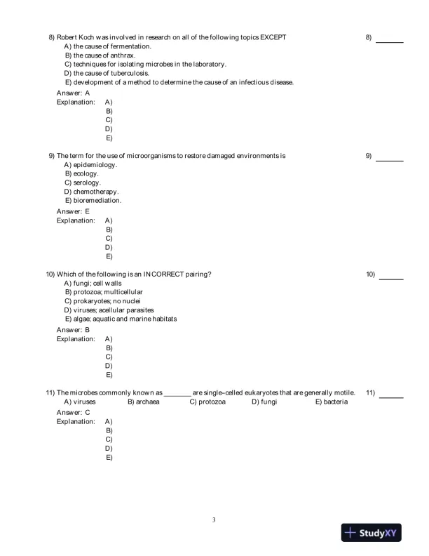 Microbiology With Diseases By Taxonomy, 4th Edition Test Bank - Page 4 preview image