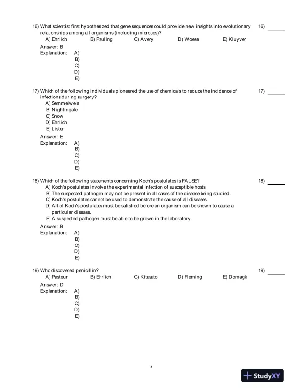 Microbiology With Diseases By Taxonomy, 4th Edition Test Bank - Page 6 preview image