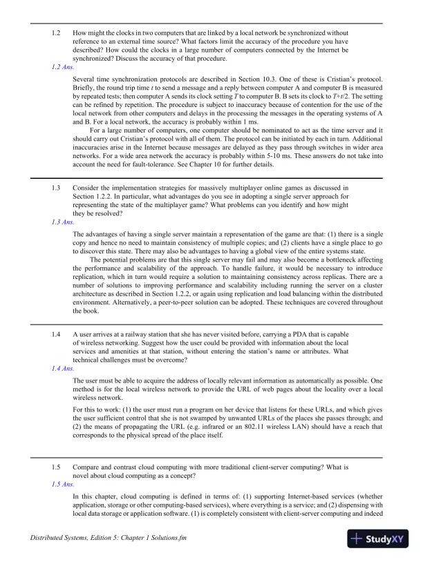 Solution Manual For Distributed Systems: Concepts And Design, 5th Edition - Page 3 preview image