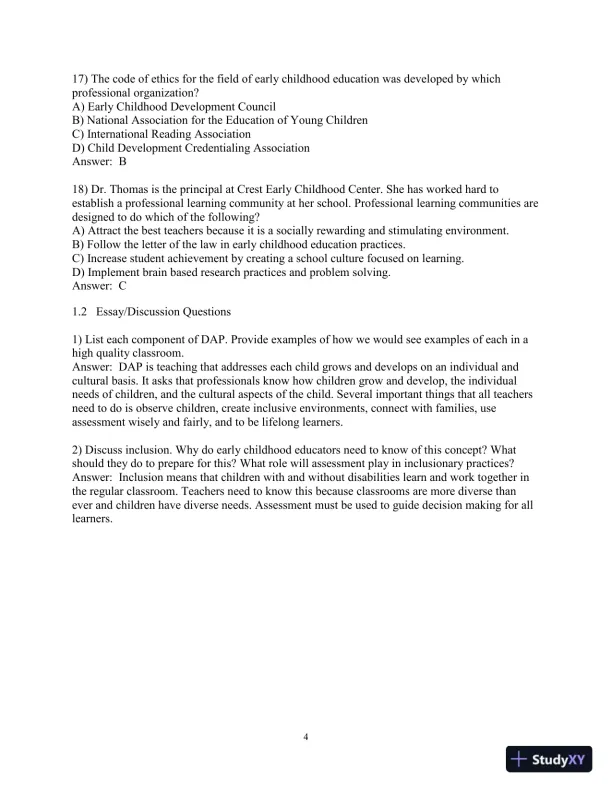 Test Bank for Early Childhood Education Today  , 14th Edition - Page 5 preview image