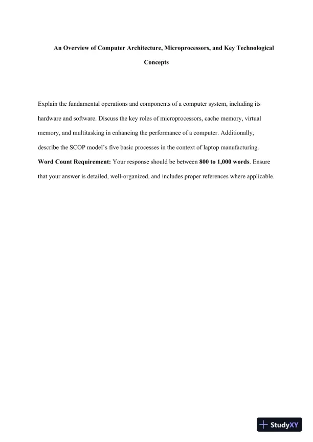 An Overview of Computer Architecture, Microprocessors, and Key Technological Concepts - Page 1 preview image