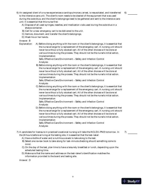 Test Bank For Fundamental Nursing Care, 2nd Edition - Page 10 preview image