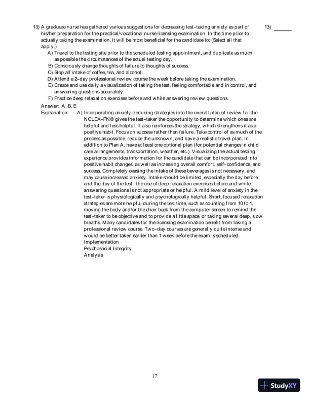 Test Bank For Fundamental Nursing Care, 2nd Edition - Page 18 preview image