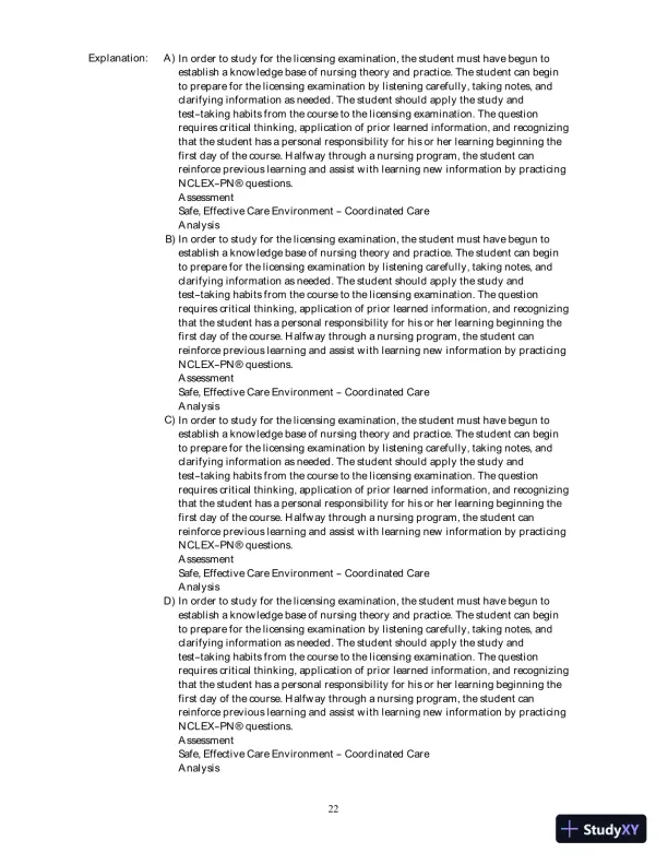 Test Bank For Fundamental Nursing Care, 2nd Edition - Page 23 preview image
