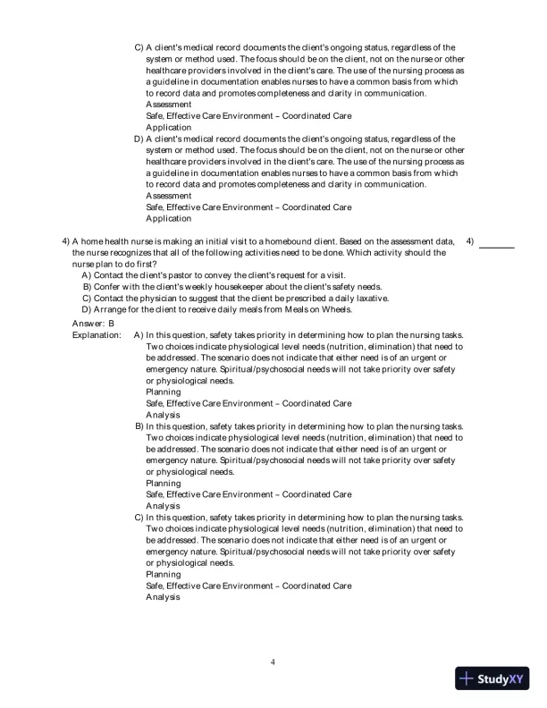 Test Bank For Fundamental Nursing Care, 2nd Edition - Page 28 preview image