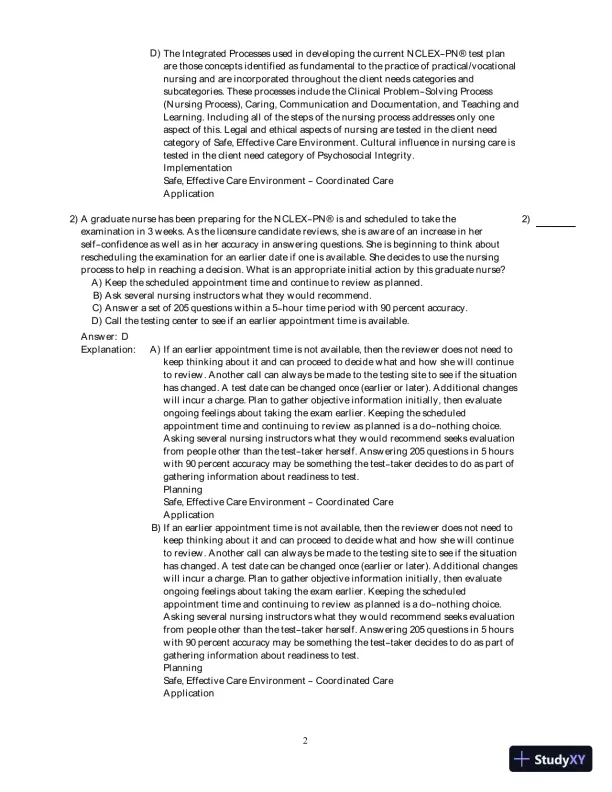 Test Bank For Fundamental Nursing Care, 2nd Edition - Page 3 preview image