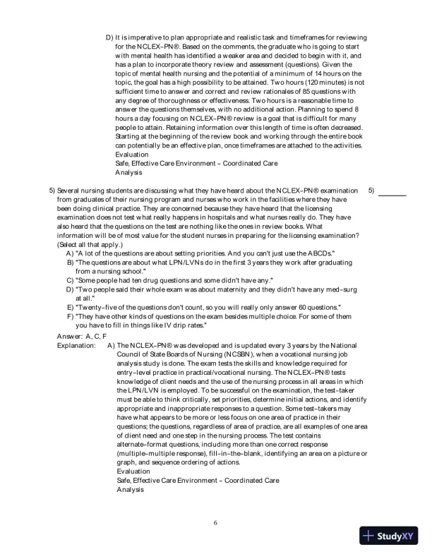 Test Bank For Fundamental Nursing Care, 2nd Edition - Page 7 preview image