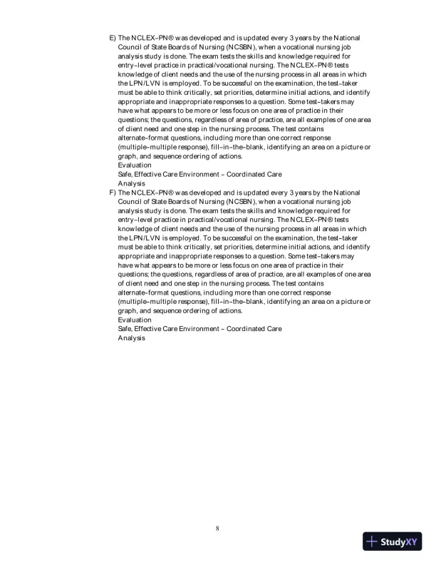 Test Bank For Fundamental Nursing Care, 2nd Edition - Page 9 preview image