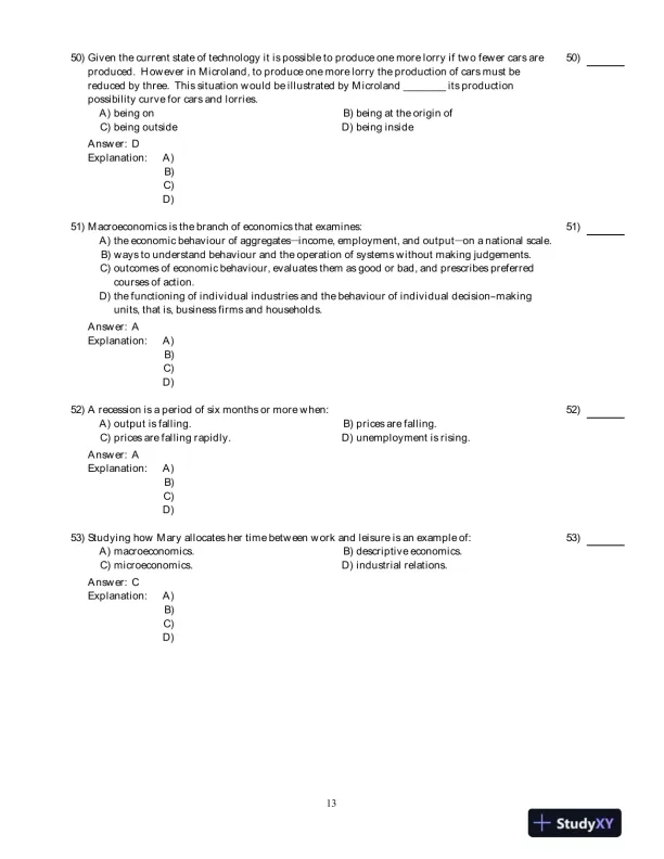 Economics , 8th Edition Test Bank - Page 14 preview image