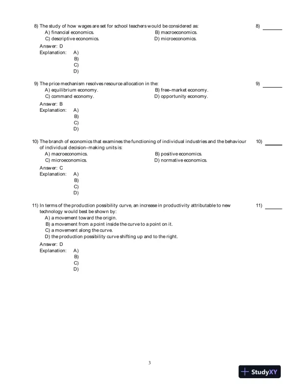 Economics , 8th Edition Test Bank - Page 4 preview image