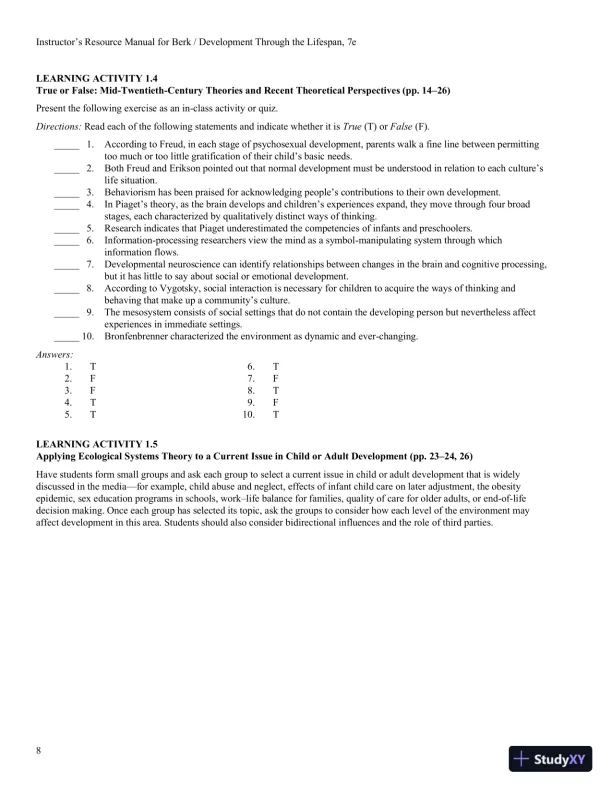 Development Through the Lifespan, 7th Edition Class Notes - Page 9 preview image