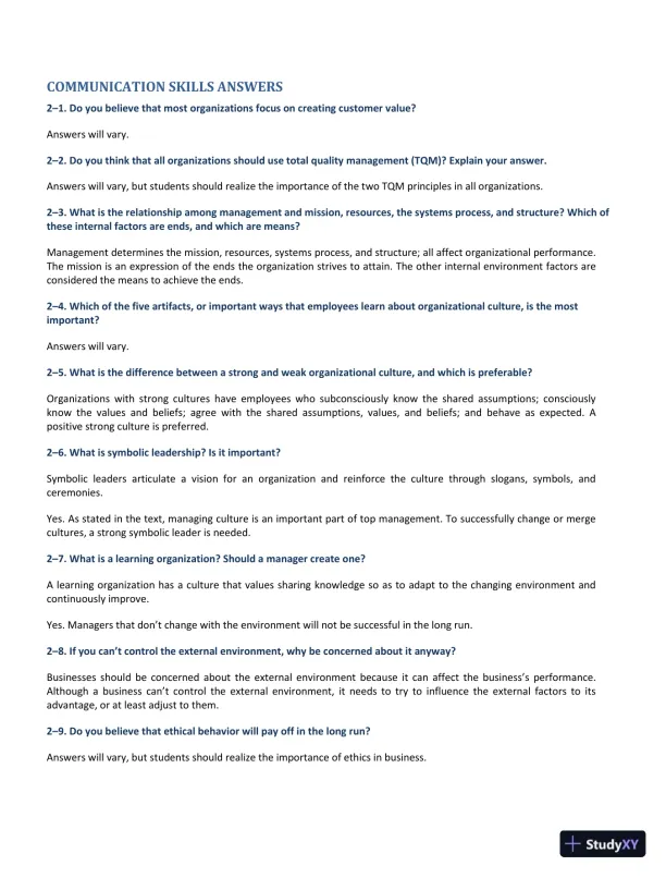 Management Fundamentals: Concepts, Applications, and Skill Development 7th Edition Solution Manual - Page 12 preview image