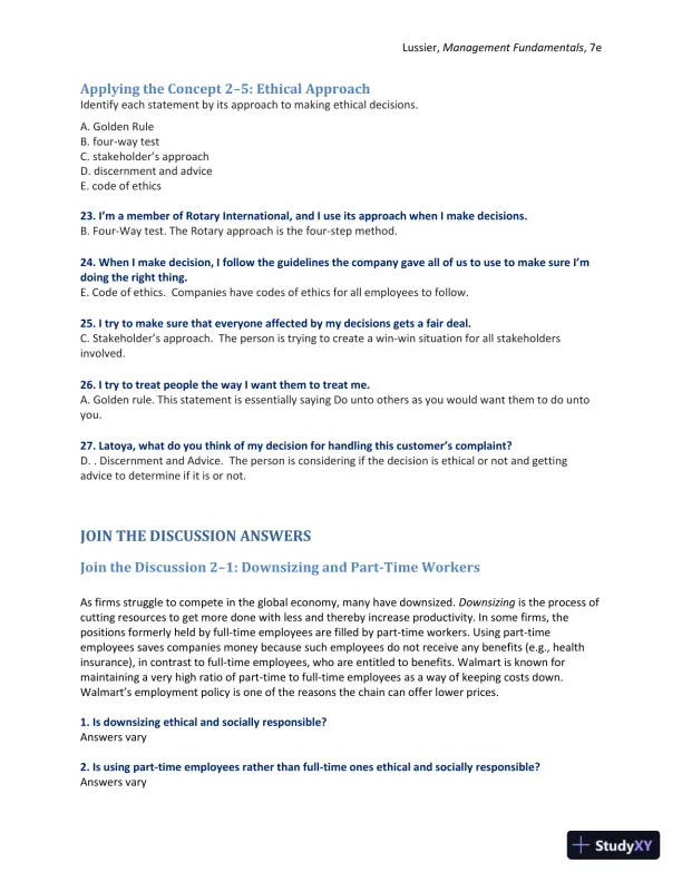 Management Fundamentals: Concepts, Applications, and Skill Development 7th Edition Solution Manual - Page 16 preview image