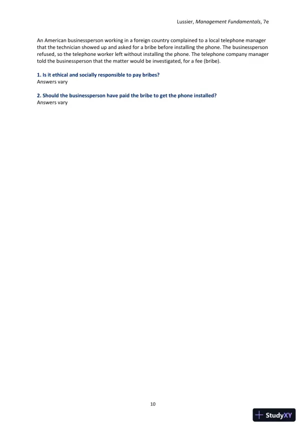 Management Fundamentals: Concepts, Applications, and Skill Development 7th Edition Solution Manual - Page 27 preview image