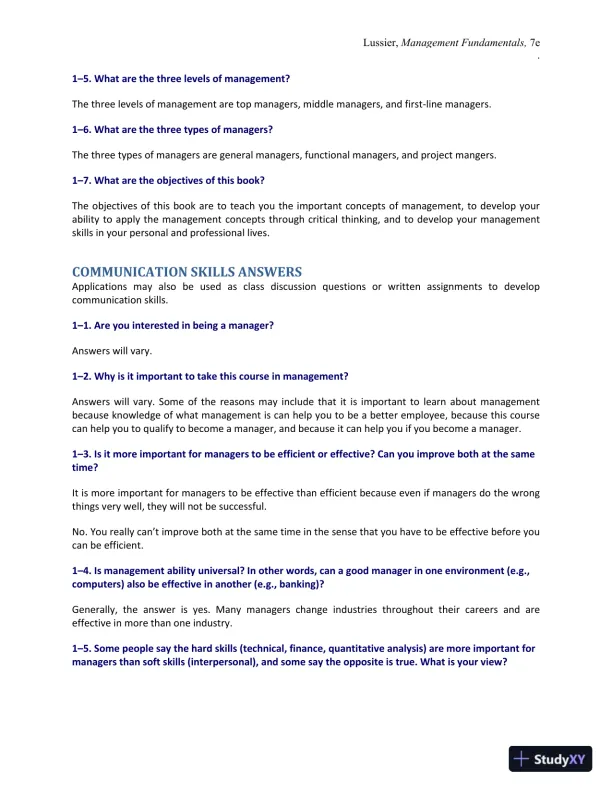 Management Fundamentals: Concepts, Applications, and Skill Development 7th Edition Solution Manual - Page 4 preview image