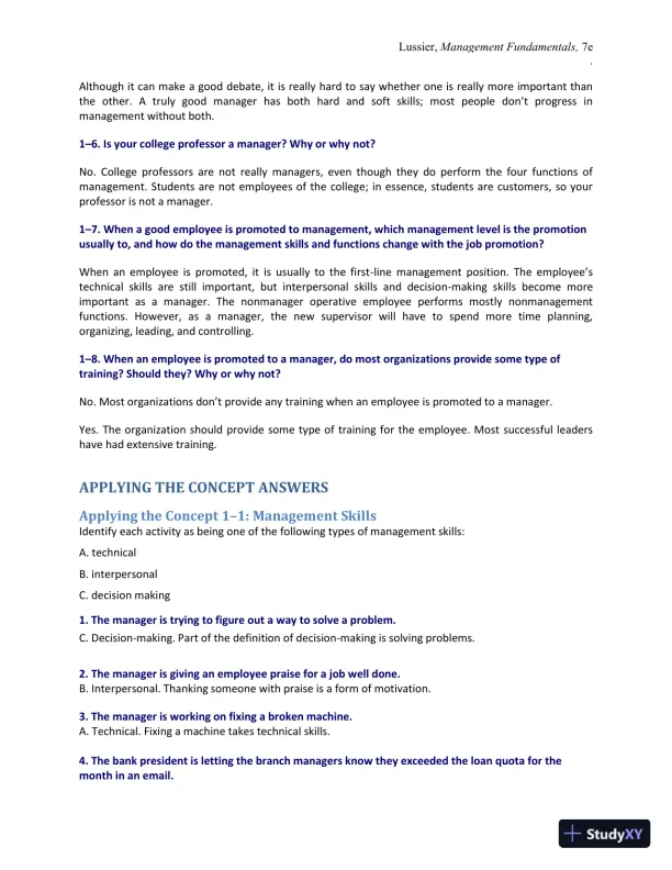 Management Fundamentals: Concepts, Applications, and Skill Development 7th Edition Solution Manual - Page 5 preview image