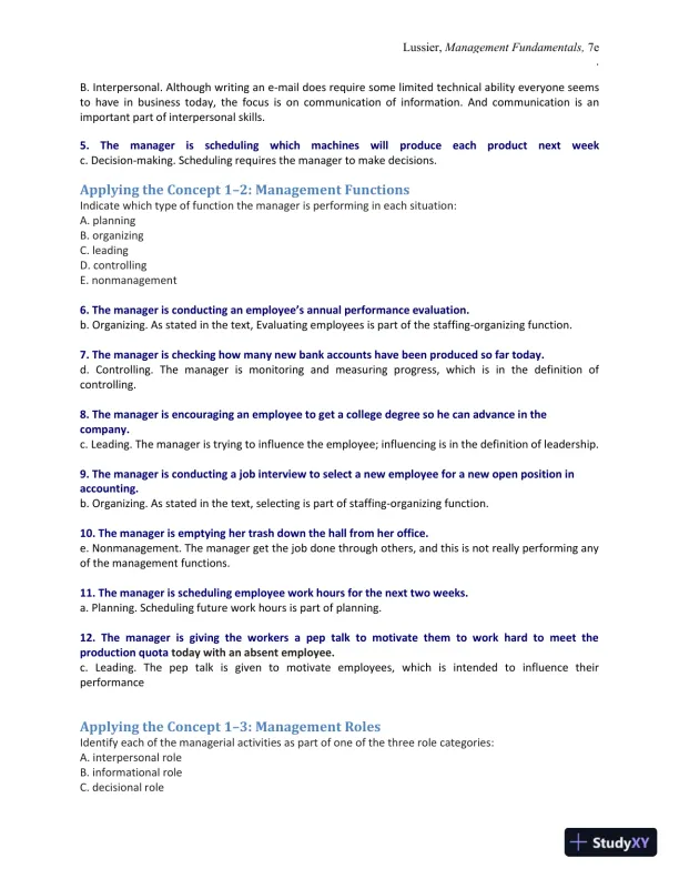 Management Fundamentals: Concepts, Applications, and Skill Development 7th Edition Solution Manual - Page 6 preview image